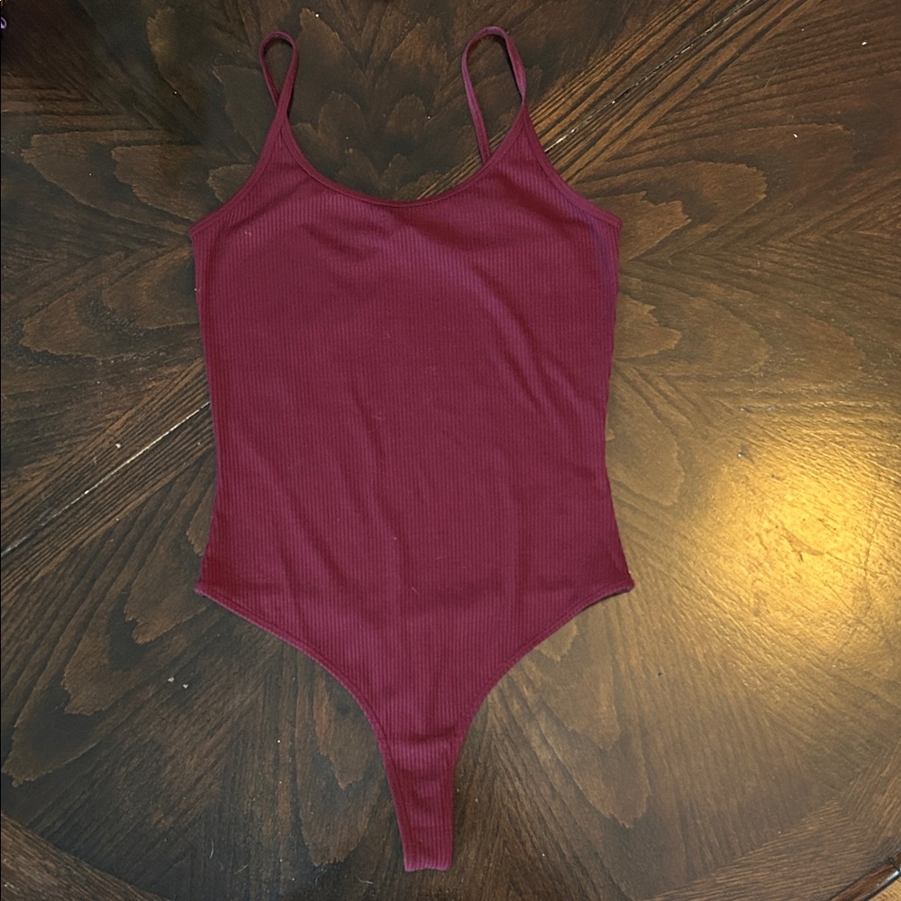 Athleta Essence Bodysuit - Maroon - XS
